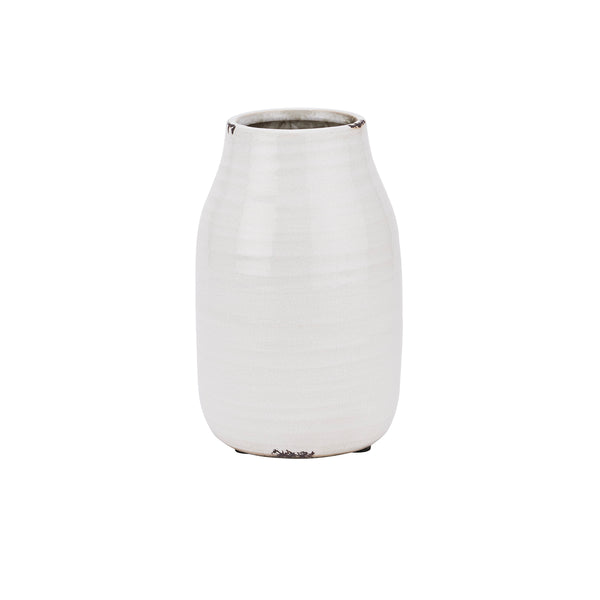 Morning Meadow Ceramic White Vase