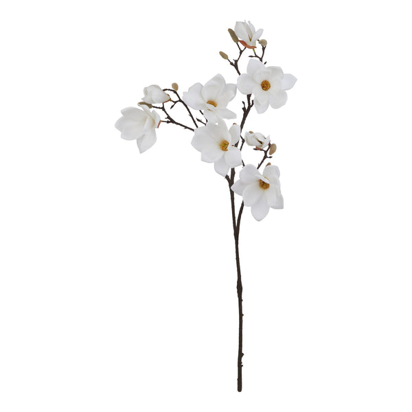 Faux White Magnolia Single Stem