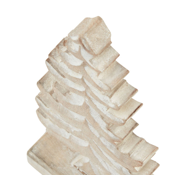 White Wash Collection Small Wooden Tiered Tree Decoration