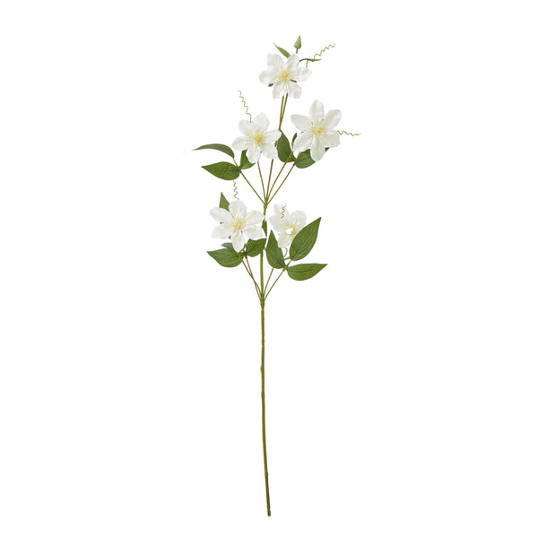 Faux Cream Pearl Clematis Spray