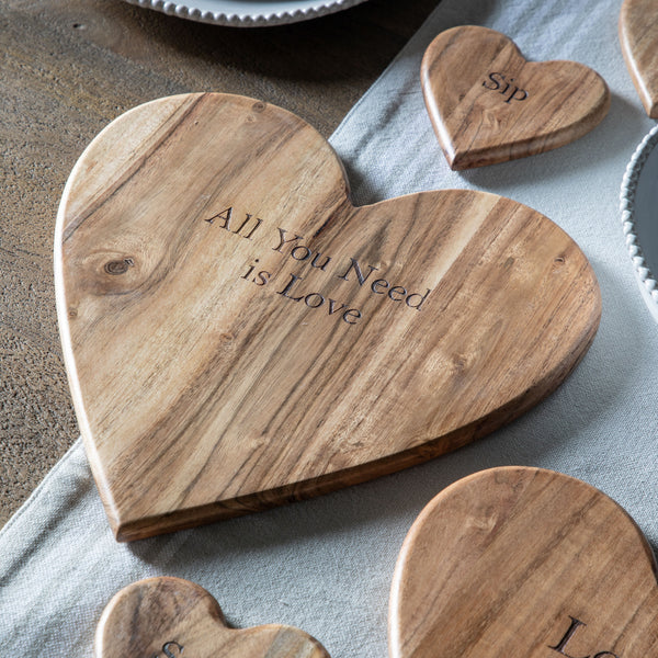 Love Heart Wooden Chopping Board