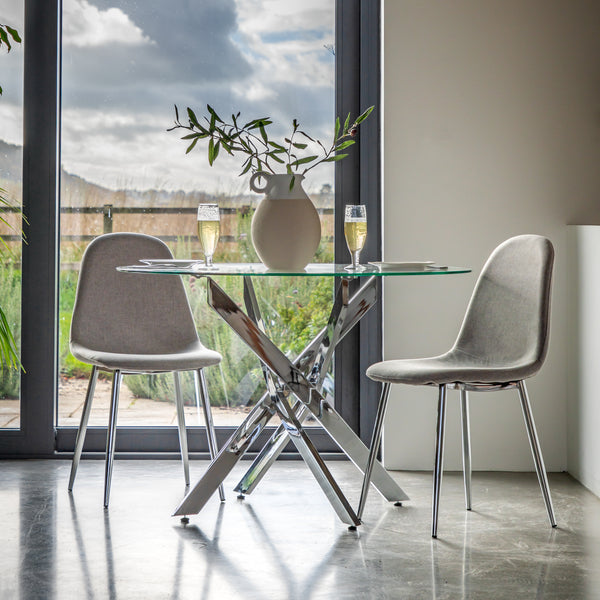 Gleamsteel Round Glass Dining Table