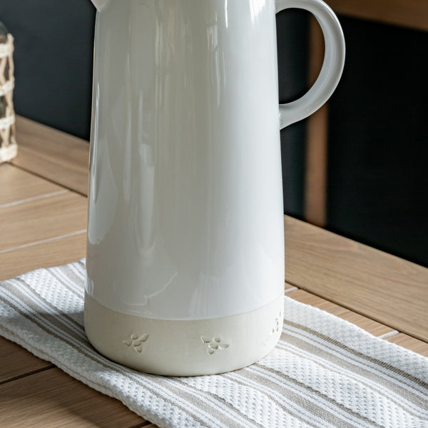 White Stoneware Bee Jug