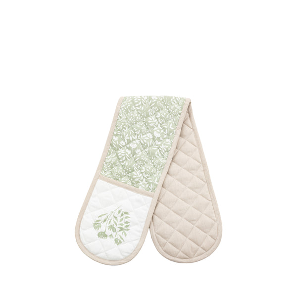 Sage Floral Double Oven Glove