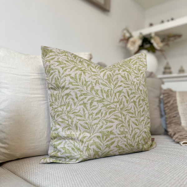 Verdant Green Leaf Print Cushion 45x45cm