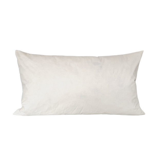 Rectangle Duck Feather Filled Cushion Pad 50x30cm. On a plain white background