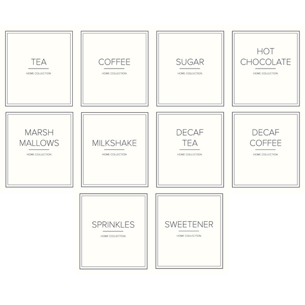 Cream Square Waterproof Hot Drink Labels